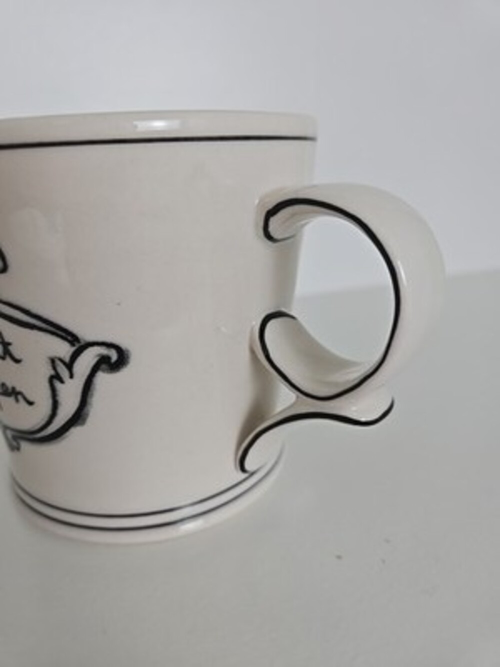 Anthropologie MOLLY HATCH "Make It Happen" Crown Green Stripe 12 Oz Coffee Mug - Picture 5 of 10